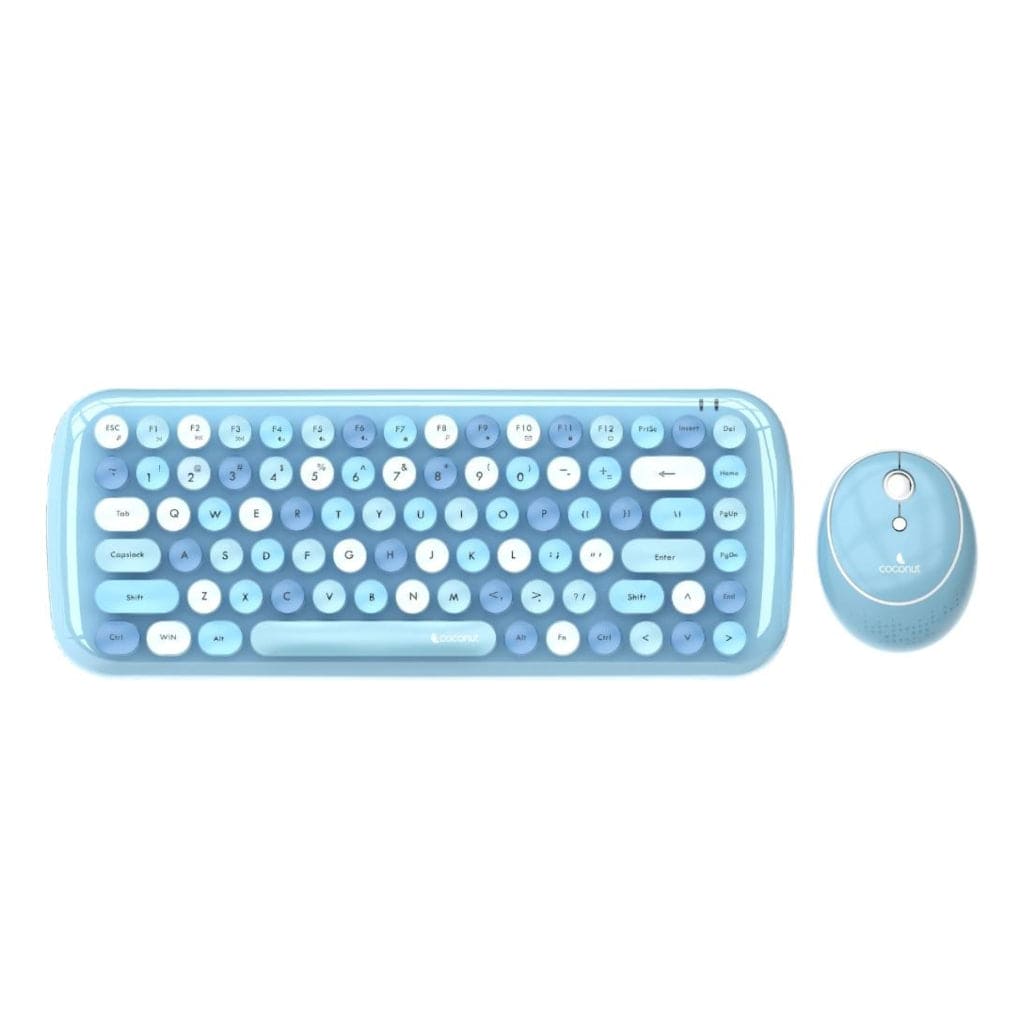 Retro wireless keyboard and mouse combo with a bling design